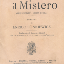 Domenico Ciampoli zaczął tłumaczyć powieść Bez dogmatu w 1898 roku, zanim ukazało się pierwsze włoskie wydanie Quo vadis, ale wydanie książkowe powieści zostało opublikowane dopiero w 1900 roku