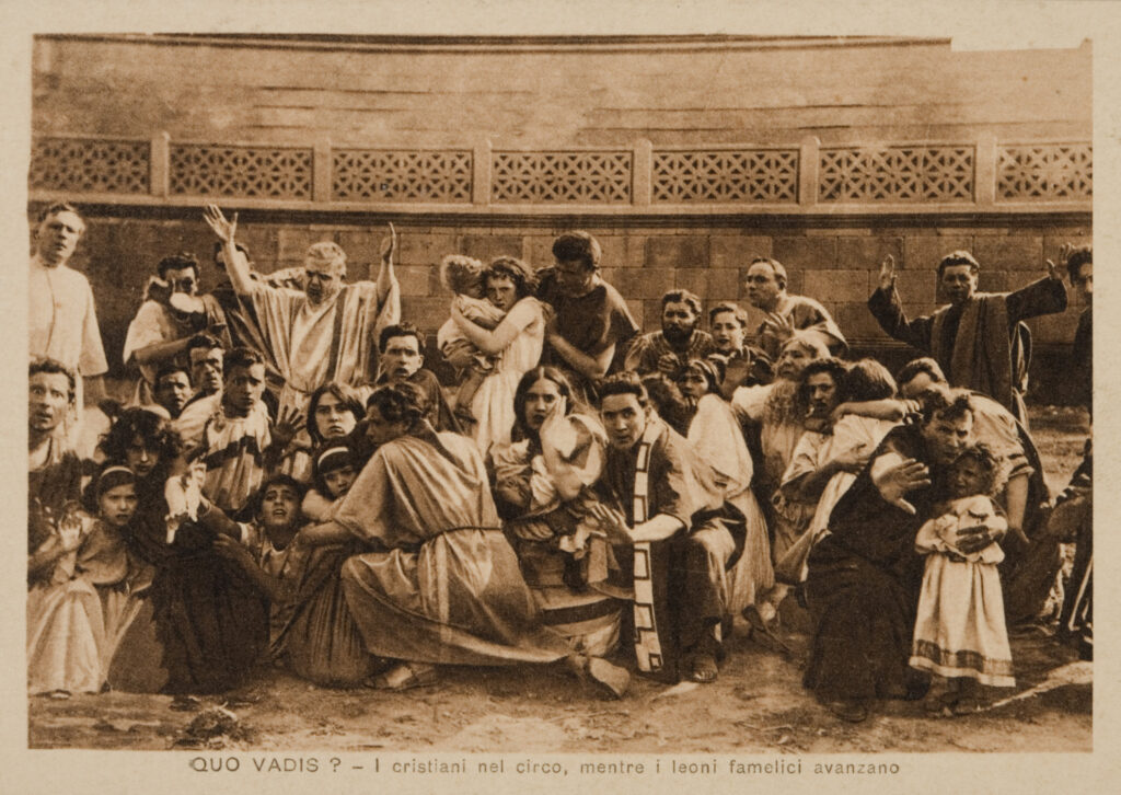 Scena zbiorowa z filmu Quo vadis Enrica Guazzoniego (1913)