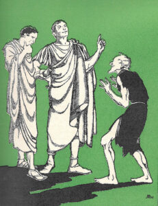Ilustracja Mariny Battigelli do adaptacji Quo vadis dla dzieci, wydanej w serii „La Scala d’oro” (1936, wyd. Utet)