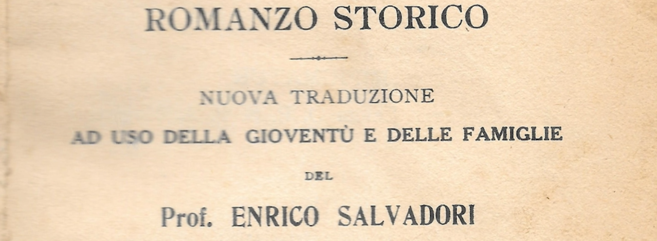 Strona tytułowa jednego z wydań najpopularniejszej wczesnej włoskiej adaptacji Quo vadis dla młodzieży, autorstwa księdza Enrica Salvadoriego (1914)