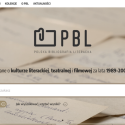 Il. 3 Fragment strony głównej nowego portalu PBL-u, źródło: zrzut ekranu ze strony pbl.ibl.waw.pl