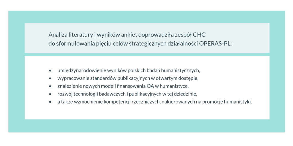 Tab 2. Cele strategiczne działalności OPERAS-PL, źródło: oprac. własne